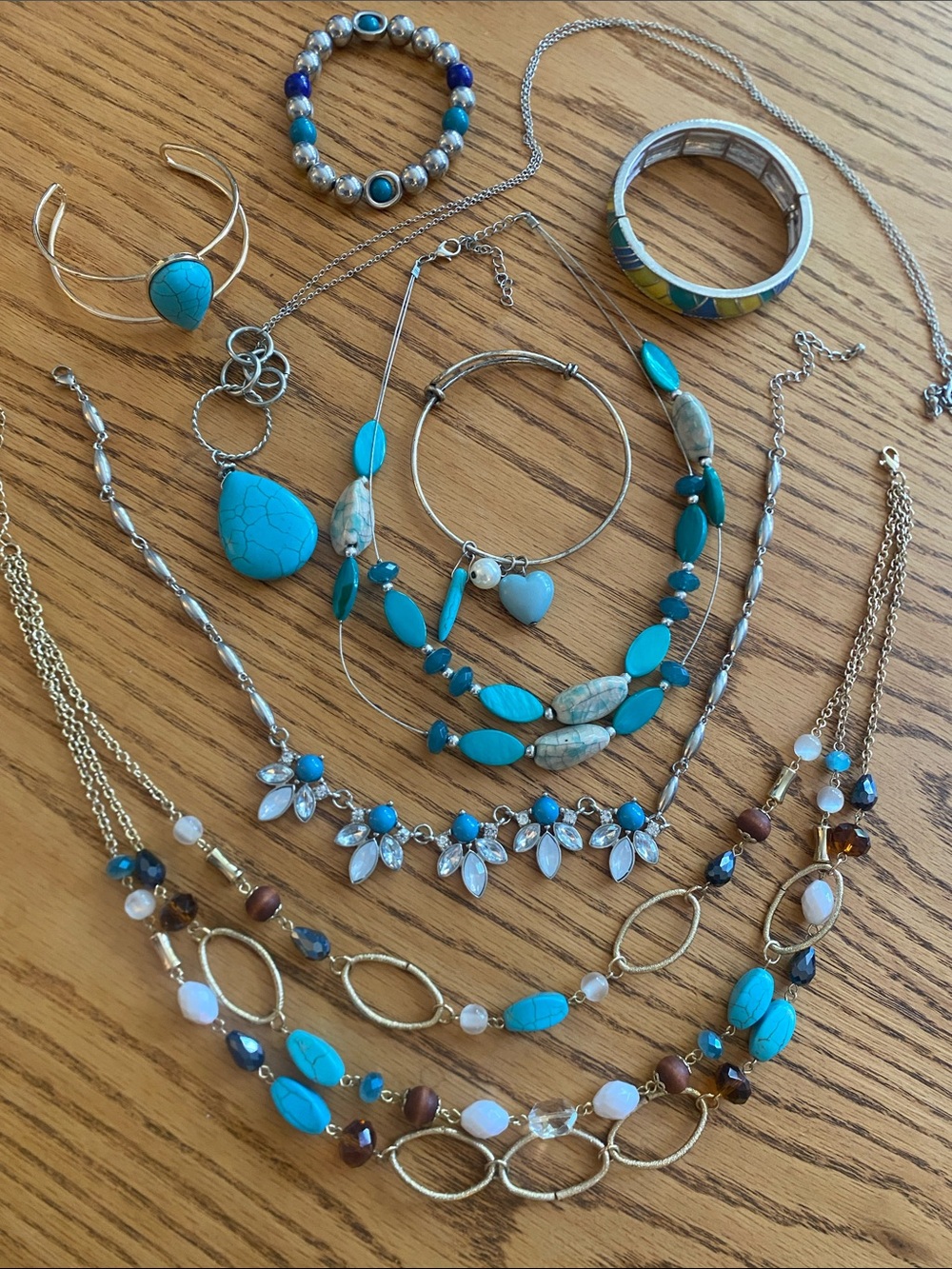 Career Jewellery Turquoise Aqua Lot โ 4 Necklaces & 4 Bracelets